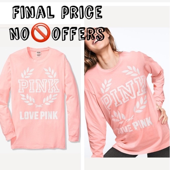 PINK Victoria's Secret Tops - 🎉SALE❗️1 LEFT💕VS PINK CAMPUS LONG SLEEVE TEE